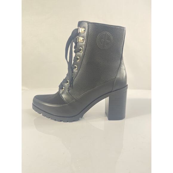 Giani Bernini Shoes - Giani Bernini Boots Womens Size 8.5 Black Keegannp Combat Lace Up Block Heel